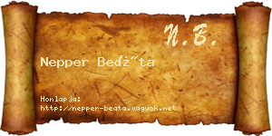 Nepper Beáta névjegykártya